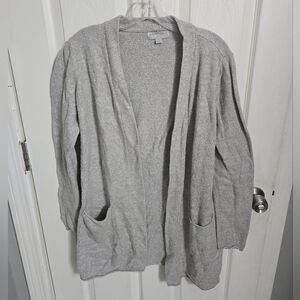 Barefoot Dreams CozyChic Lite Womens Long Weekend Cardigan Sweater Gray Size S
